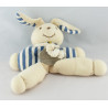 Doudou et compagnie pantin hochet lapin rayé bleu