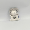 Doudou hochet lutin arlequin blanc gris POP ART