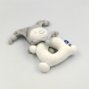 Doudou hochet lutin arlequin blanc gris POP ART
