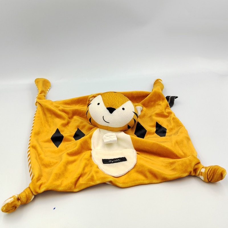 Doudou plat tigre orange noir ORCHESTRA