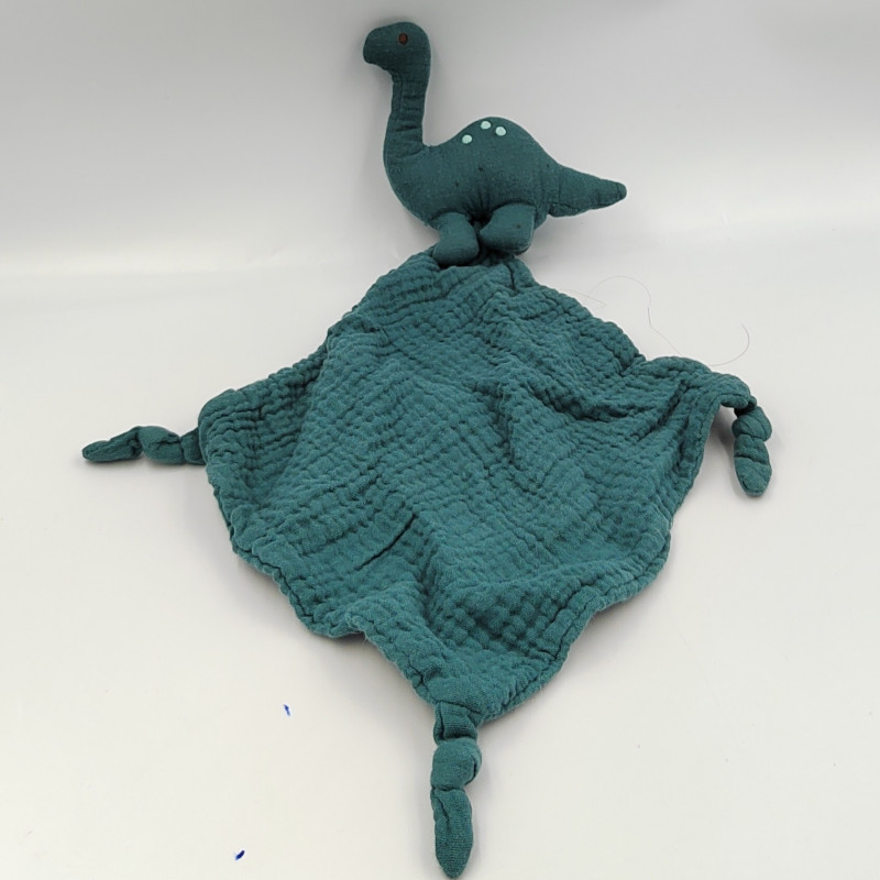 Doudou plat dinosaure bleu OSTARIA