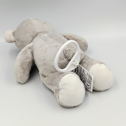 Doudou musical ours gris rayé MOTS D'ENFANTS