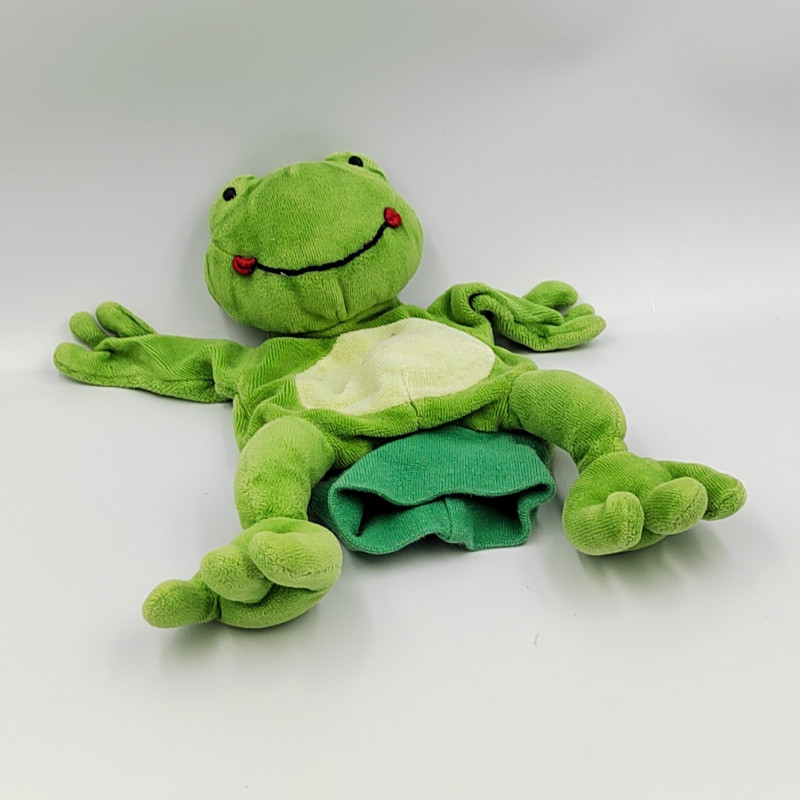 Doudou plat marionnette pingouin gris blanc TEX