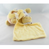 Doudou plat jaune Chat Patou foulard bleu Bengy