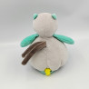 Doudou musical ours gris blanc bleu U TOUT PETITS
