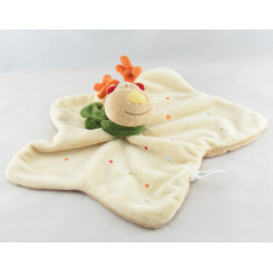 Doudou lapin beige rouge vert jaune CATIMINI