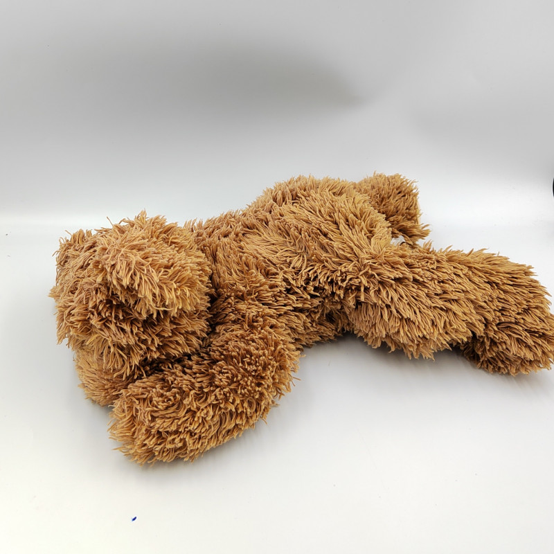 Doudou peluche ours marron couché