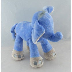 Doudou culbuto éléphant bleu vert noeuds NICOTOY