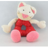 Doudou plat rond chat jaune rose dentition BABYSUN