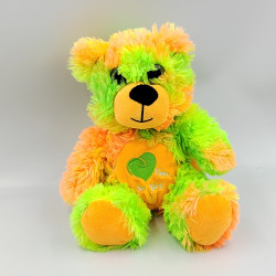 Peluche ours vert orange jaune From New York