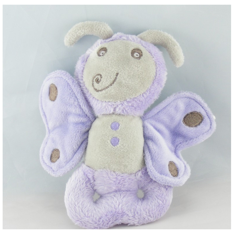 Doudou plat Lapin blanc Beige OBAIBI