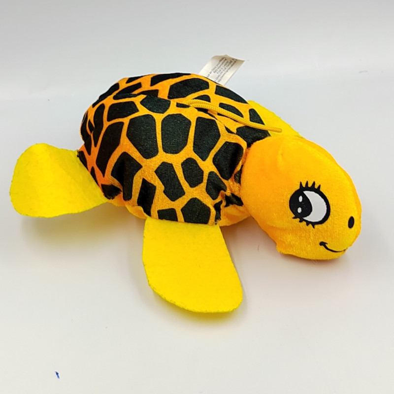 Doudou tortue jaune orange noir B&G INTERNATIONAL