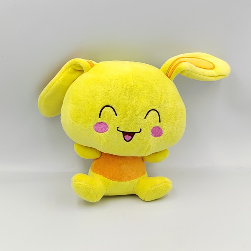 Doudou peluche sonore lapin jaune orange TITOUNIS