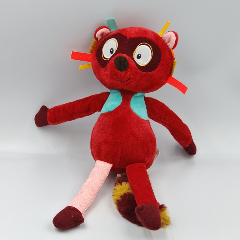 Doudou raton laveur rouge Georges LILLIPUTIENS