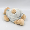 Doudou ours beige bleu fleurs Tonton NOUKIE'S