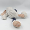 Doudou lapin gris bleu blanc beige rayé étoiles TAO TAPE A L'OEIL