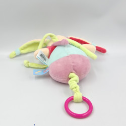 Doudou musical lapin bleu rose mauve vert Gourmandise BABY NAT