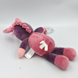 Doudou ane cheval rose violet prune hochet GIPSY