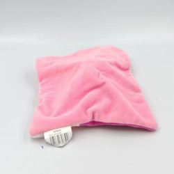 Doudou plat ours blanc rose étoiles TOM & ZOE