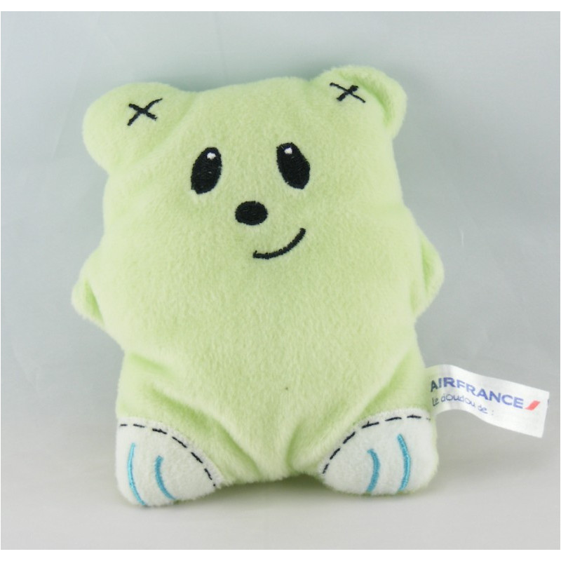 Doudou coussin lapin orange vert AIR FRANCE