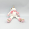Doudou et compagnie licorne rose blanche doré Happy