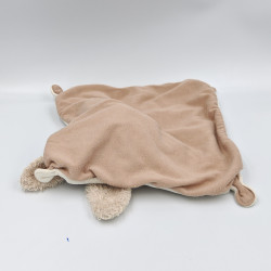 Doudou plat lapin écru beige marron NATURE ET DECOUVERTE