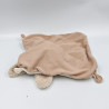 Doudou plat lapin écru beige marron NATURE ET DECOUVERTE
