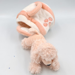 Niche avec peluche chien rose blanc NICOTOY