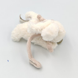Doudou et compagnie lapin blanc beige taupe tout doux Bonbon attache tétine