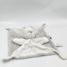 Doudou plat lapin blanc gris KIABI SIMBA TOYS taché