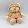 Doudou ours déguisé en lapin ecru beige NICOTOY