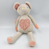 Doudou souris grise rose coeur ATMOSPHERA