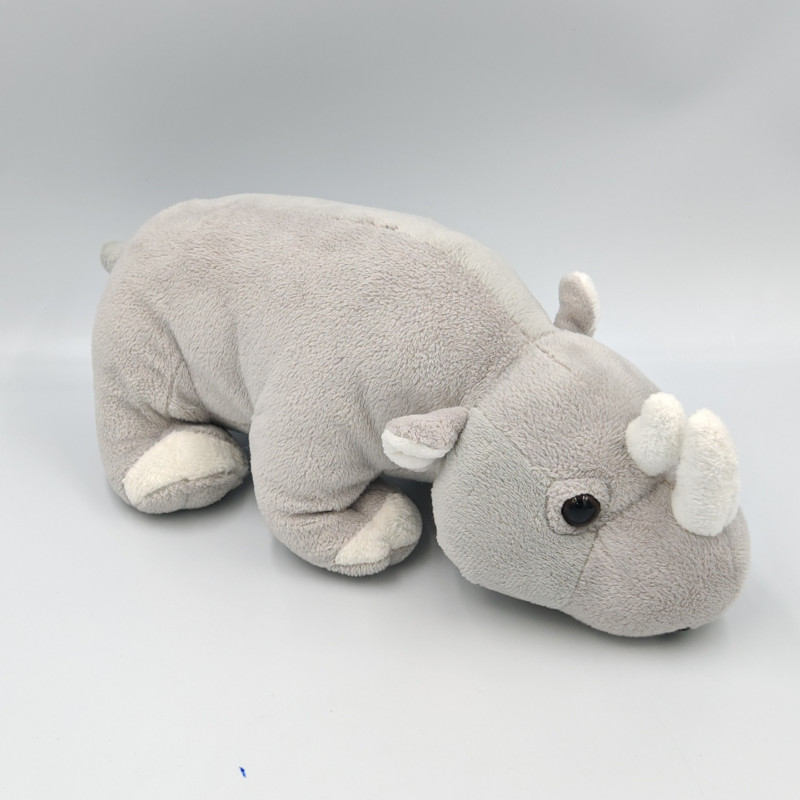 Doudou peluche rhinocéros gris NICOTOY