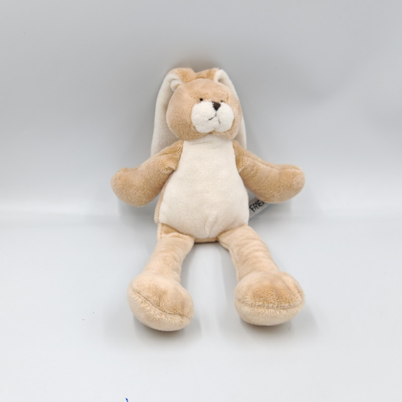 Doudou peluche lapin beige blanc BUNNY FRIENDS