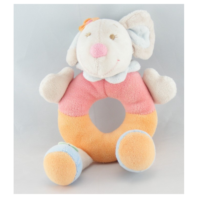 Doudou semi plat souris rose NATTOU 