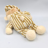 Doudou ours pyjama beige rayé PLANET PLUCH