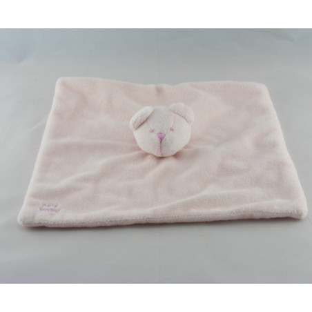 Doudou plat ours rose new baby CARREFOUR