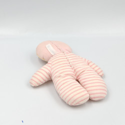 Ancien petit doudou poupée chiffon rose blanc fleurs COROLLE