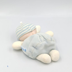 Doudou lutin bébé bleu blanc rayé BABI COROLLE