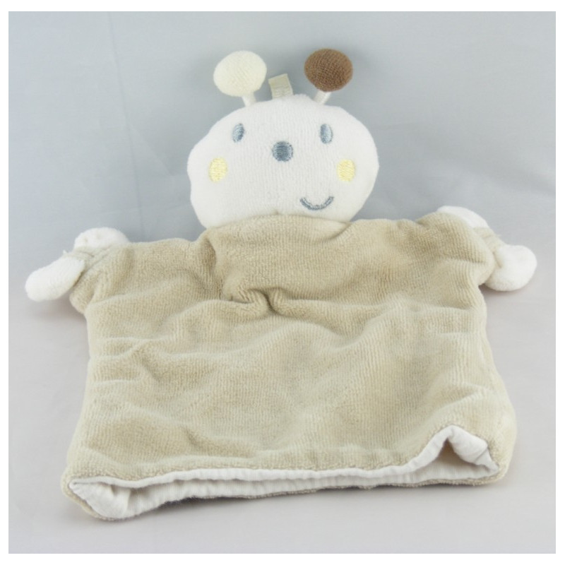 Doudou plat marionnette insecte papillon vert SIPLEC