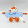 Doudou plat renard orange bleu rayé TOM & KIDDY TOMKIDS