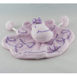 Doudou plat vache girafe rose SIPLEC