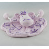 Doudou plat vache girafe rose SIPLEC