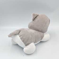 Doudou chien gris blanc ZEBRA