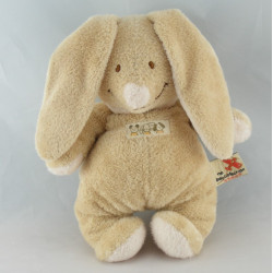 Doudou Lapin Beige foulard écru NICOTOY