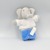 Mini Doudou baby Babar gris blanc bleu LANSAY