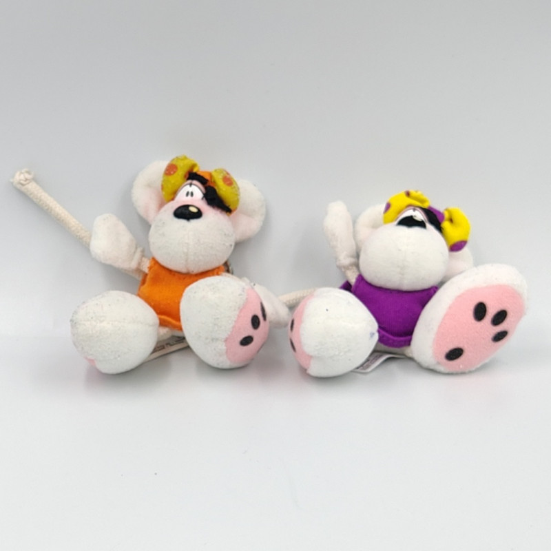 Porte clef Doudou souris salopette orange et violet DIDDL