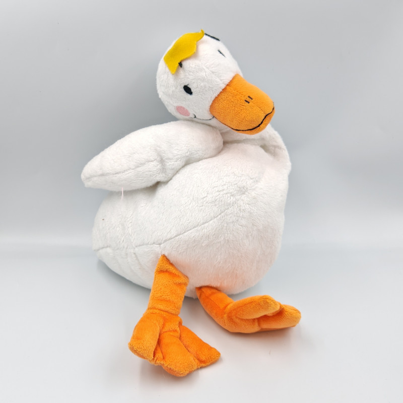 Doudou canard cygne blanc orange IKEA