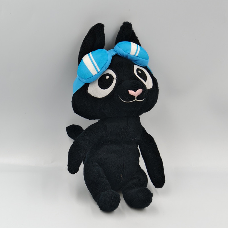Doudou peluche chat noir lunettes IKEA