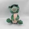 Doudou dinosaure dragon vert bleu lunettes SERGENT MAJOR